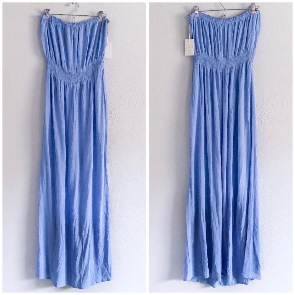 Forever 21 Periwinkle Strapless Maxi Dress